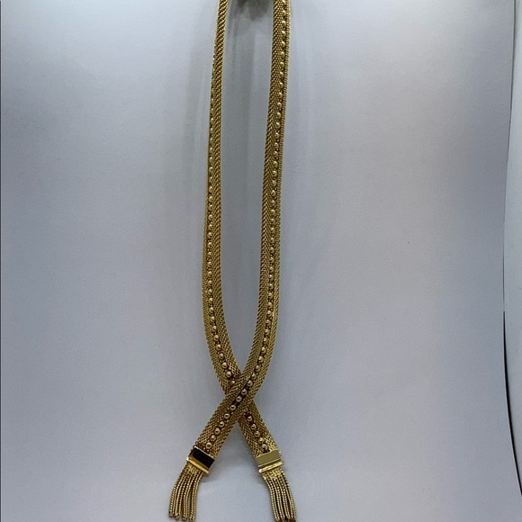 1920s Style - Vintage Gold Lariat mesh necklace - Picture 4 of 7